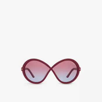 Tr001772 солнцезащитные очки jada в инъекционной оправе-бабочке Tom Ford, красный