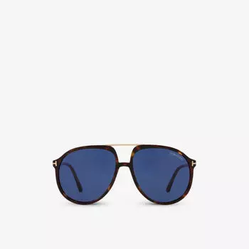 Tr001780 ft1079 солнцезащитные очки в ацетатной оправе в пилотной оправе Tom Ford, коричневый