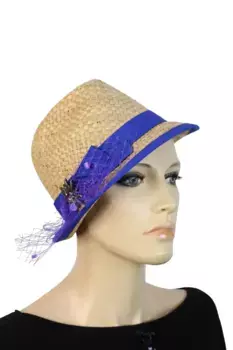 Традиционная шляпа Allgu Rebell "Мюнхен" (1 шт.), из рафии, производство Италия, цвет Royal