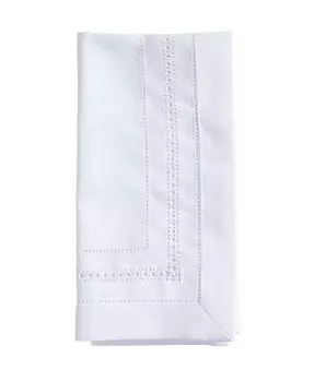 Традиционный набор обеденных салфеток с мережкой, 12 шт., 18 дюймов и 18 дюймов Saro Lifestyle, белый