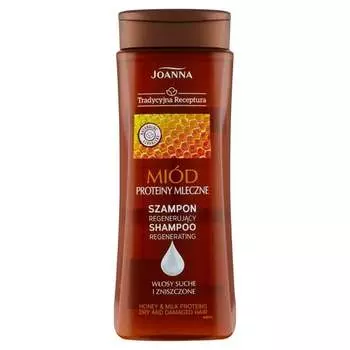 Традиционный рецепт, восстанавливающий шампунь для волос «Мед и молочные протеины», 300 мл Joanna