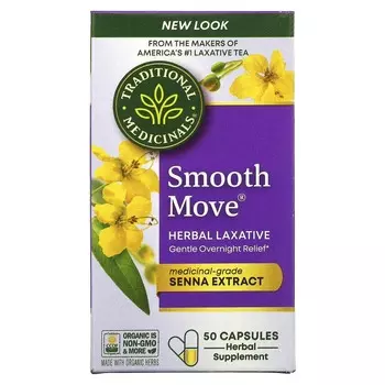 Traditional Medicinals Smooth Move Capsules Senna 50 Capsules
