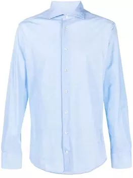 Traiano Milano рубашка со срезанным воротником, синий