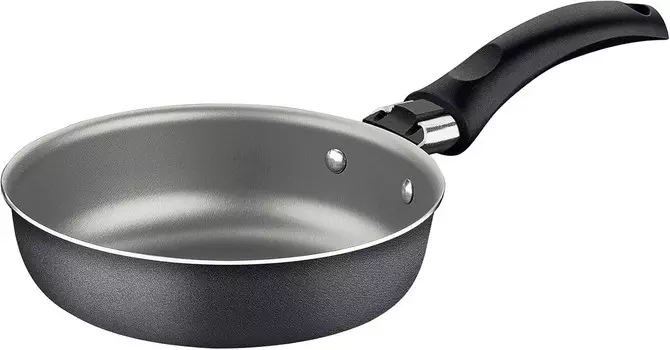 TRAMONTINA 20182/013 Мини-сковорода, отделка, 5,1 дюйма (13 см), алюминий, с антипригарным покрытием (фтористое покрытие), легкая, с антипригарным покрытием (Non-stick), можно мыть в посудомоечной машине, только для газовых плит, Black (Black 19...