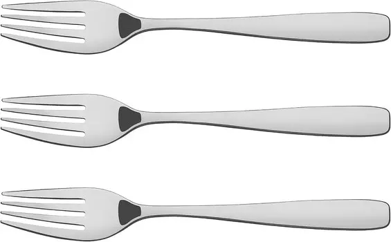 Tramontina 66960/027 Столовая вилка, базовый набор из 3 шт., общая длина 7,9 дюйма (20 см), полностью из нержавеющей стали, можно мыть в посудомоечной машине, прочный, легкий, сделано в Бразилии, Silver
