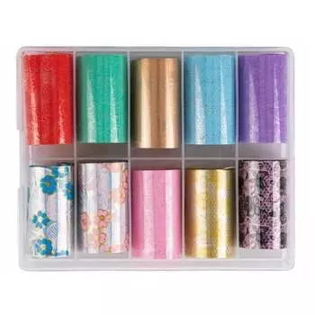 Трансферная фольга 10 штук по 100 см Xkz 33-13 Flowers Lace, AllePaznokcie