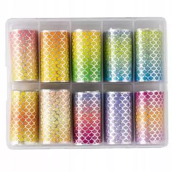 Трансферная фольга 10 штук по 100 см XKZ-28-12 змеиная кожа, AllePaznokcie