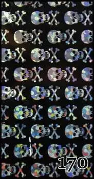 Трансферная фольга 1 метр, рисунок №170 - для декорирования гибридными лаками, УФ-гелями и акрилом - упакована в тубус., AlleBeauty