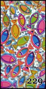 Трансферная фольга 1 метр, рисунок №229 - для декорирования гибридными лаками, УФ-гелями и акрилом - упакована в тубус., AlleBeauty