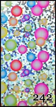 Трансферная фольга 1 метр, рисунок №242 - для декорирования гибридными лаками, УФ-гелями и акрилом - упакована в тубус., AlleBeauty