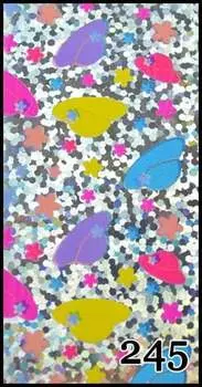 Трансферная фольга 1 метр, рисунок №245 - для декорирования гибридными лаками, УФ-гелями и акрилом - упакована в тубус., AlleBeauty