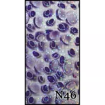 Трансферная фольга 1 метр, рисунок №46 - для декорирования гибридными лаками, УФ-гелями и акрилом - упакована в тубус., AlleBeauty