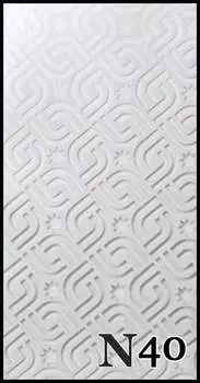 Трансферная фольга 1 метр, рисунок № N40 - для декорирования гибридными лаками, УФ-гелями и акрилом - упакована в тубус., AlleBeauty