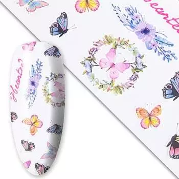 Трансферная фольга «Бабочки» 100 см №7, Molly Lac