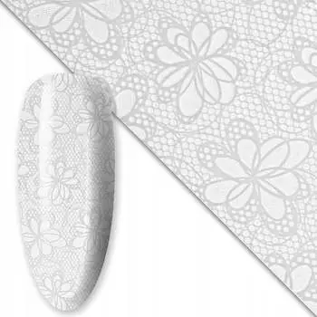 Трансферная фольга для нейл-арта 80 см Белая №1, AllePaznokcie