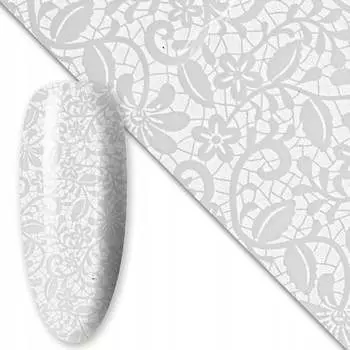 Трансферная фольга для нейл-арта 80 см Белая №13, AllePaznokcie