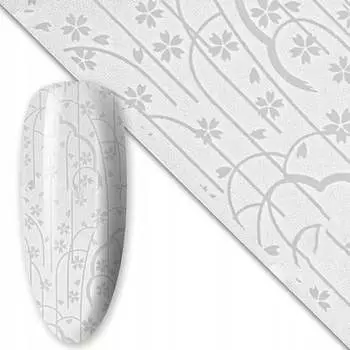 Трансферная фольга для нейл-арта 80 см Белая №11, AllePaznokcie