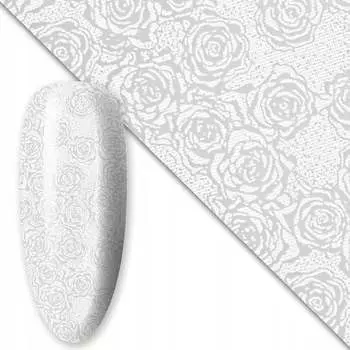 Трансферная фольга для нейл-арта 80 см Белая №15, AllePaznokcie