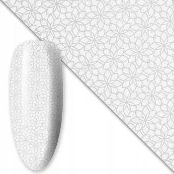 Трансферная фольга для нейл-арта 80 см Белая №19, AllePaznokcie