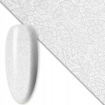 Трансферная фольга для нейл-арта 80 см Белая №4, AllePaznokcie