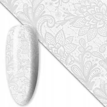 Трансферная фольга для нейл-арта 80 см Белая №17, AllePaznokcie