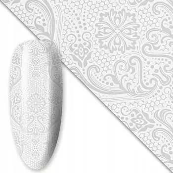 Трансферная фольга для нейл-арта 80 см Белая №9, AllePaznokcie