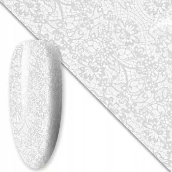 Трансферная фольга для нейл-арта 80 см Белая №18, AllePaznokcie