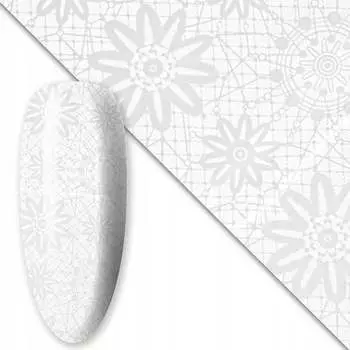 Трансферная фольга для нейл-арта 80 см Белая №5, AllePaznokcie