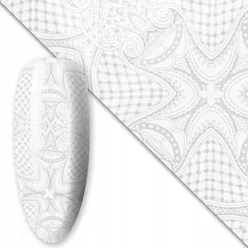 Трансферная фольга для нейл-арта 80 см Белая №6, AllePaznokcie