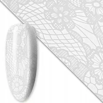 Трансферная фольга для нейл-арта 80 см Белая № 22, AllePaznokcie