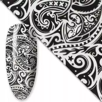 Трансферная фольга для нейл-арта 80 см Черная №6, AllePaznokcie