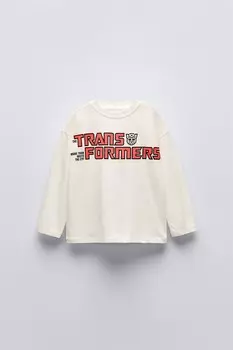 Трансформеры футболка ZARA, экрю