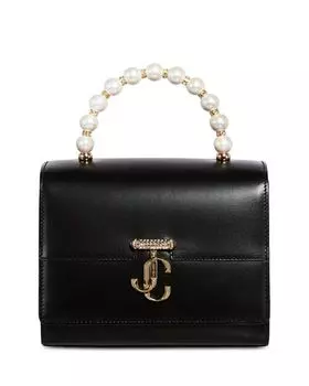 Трансформируемая сумка через плечо Avenue металлик с верхней ручкой Jimmy Choo, цвет Black