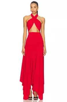 Трансформируемое платье до середины икры Norma Kamali, tiger red