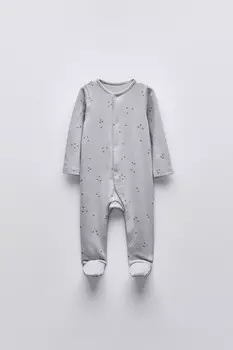 Трансформируемый ночной костюм с принтом ZARA, жемчужно-серый
