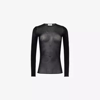 Трансформирующийся тканый топ с узором в тонкую полоску Jean Paul Gaultier, черный