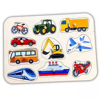 Транспортные средства, деревянные пазлы с ручками и подписями, первые пазлы Inna marka