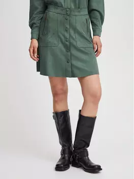 Трапециевидная юбка стандартного кроя B.Young, зеленый