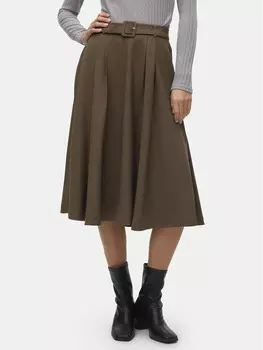 Трапециевидная юбка стандартного кроя Vero Moda, коричневый