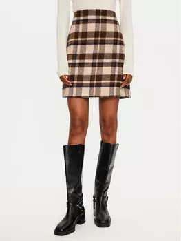 Трапециевидная юбка стандартного кроя Weekend Max Mara, коричневый