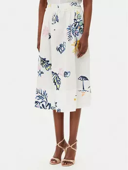 Трапециевидная юбка стандартный крой Zambia 2513101072200 Marella, белый