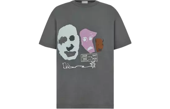 Travis Scott Quarterly Новые продукты Футболка Мужская Серая Dior, серый