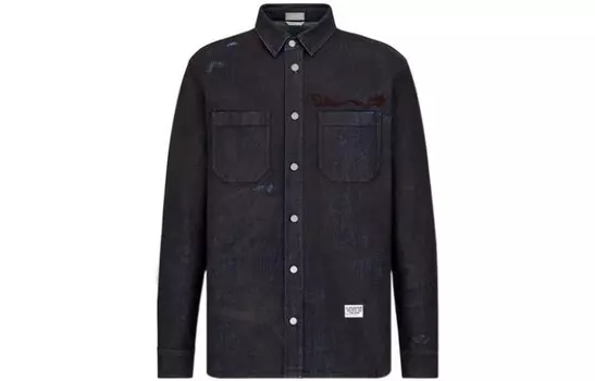 Travis Scott Quarterly Новые продукты Рубашка Мужская синяя Dior, синий