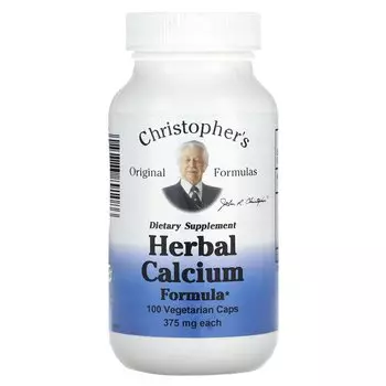 Травяная формула кальция Christopher's Original Formulas 375 мг, 100 капсул