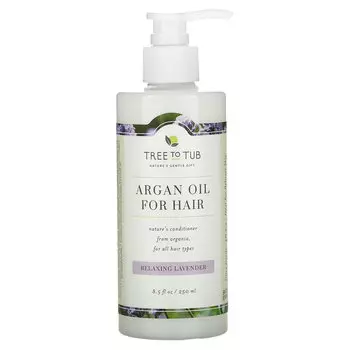 Tree To Tub, увлажняющий кондиционер с аргановым маслом для сухих волос и чувствительной кожи головы, расслабляющая лаванда, 250 мл (8,5 жидк. унции)