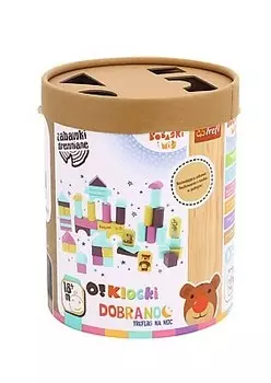 Трефл, деревянная игрушка O!Klocki Dobranoc Трефлики на ночь - Бабаски и мишка Тедди Trefl