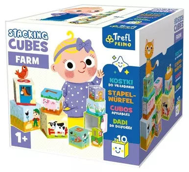 Трефл, «Складывание кубиков». Штабелирование кубиков - Ферма, 61795 Trefl
