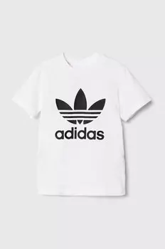 Trefoil Tee детская хлопковая футболка adidas Originals, белый