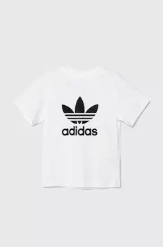 Trefoil Tee детская хлопковая футболка adidas Originals, белый