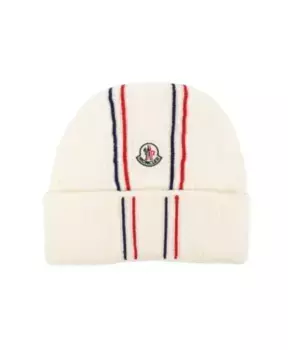 Трехцветная шерстяная шапка Moncler, бежевый